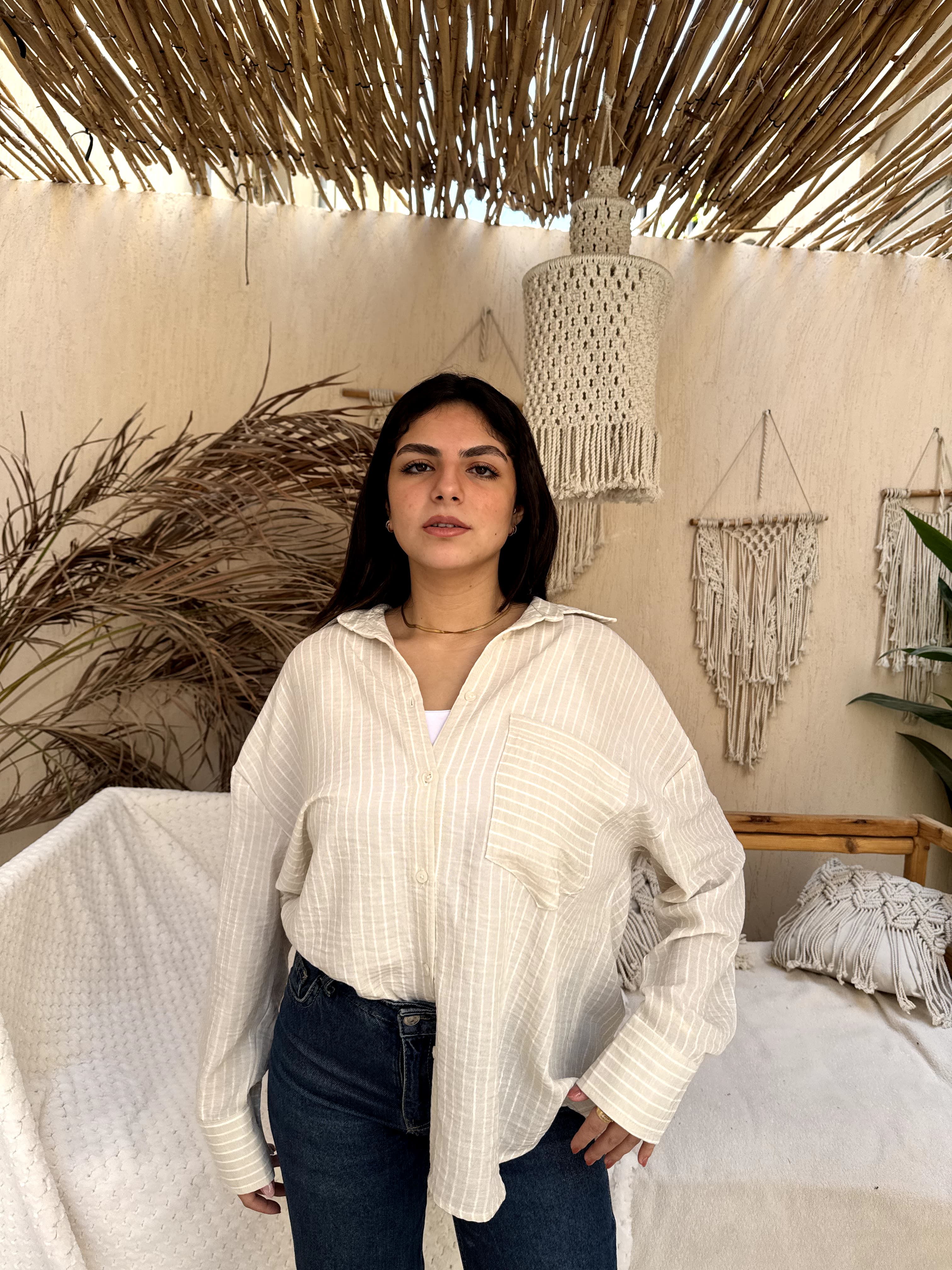 Strip beige shirt