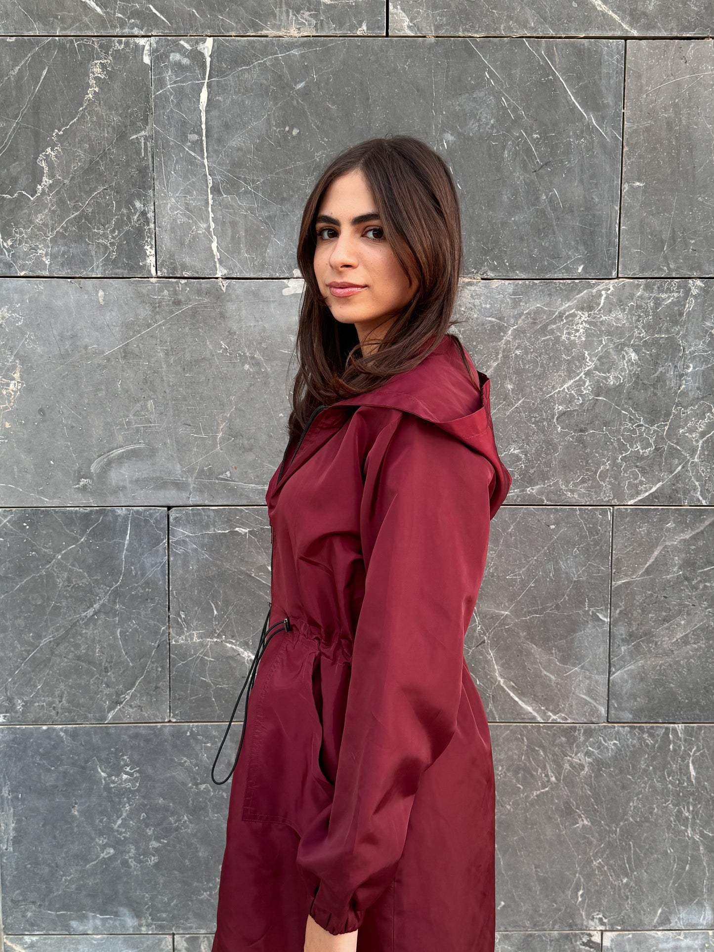 Burgandy waterproof jacket