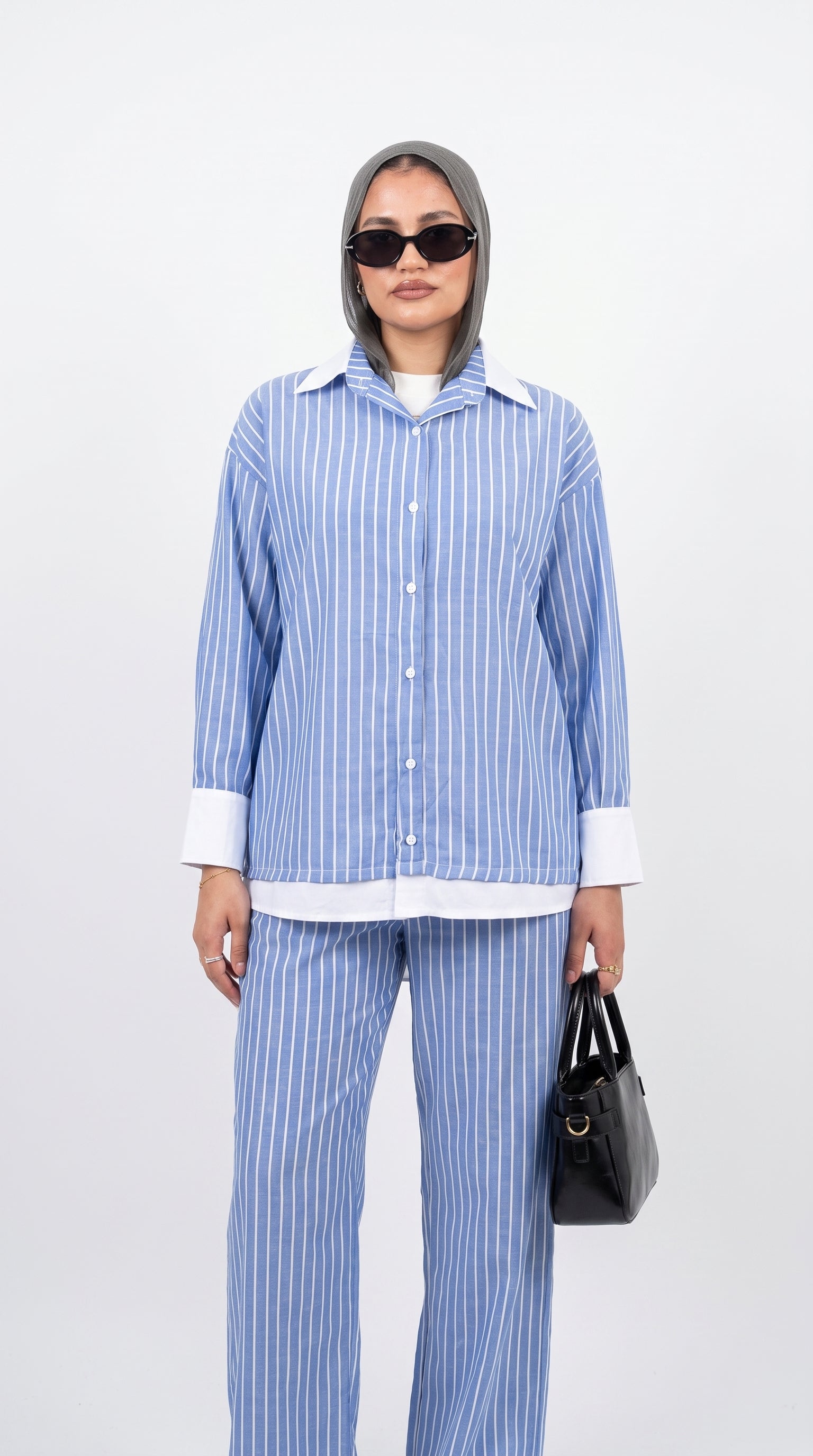 The riviera blue poplin set