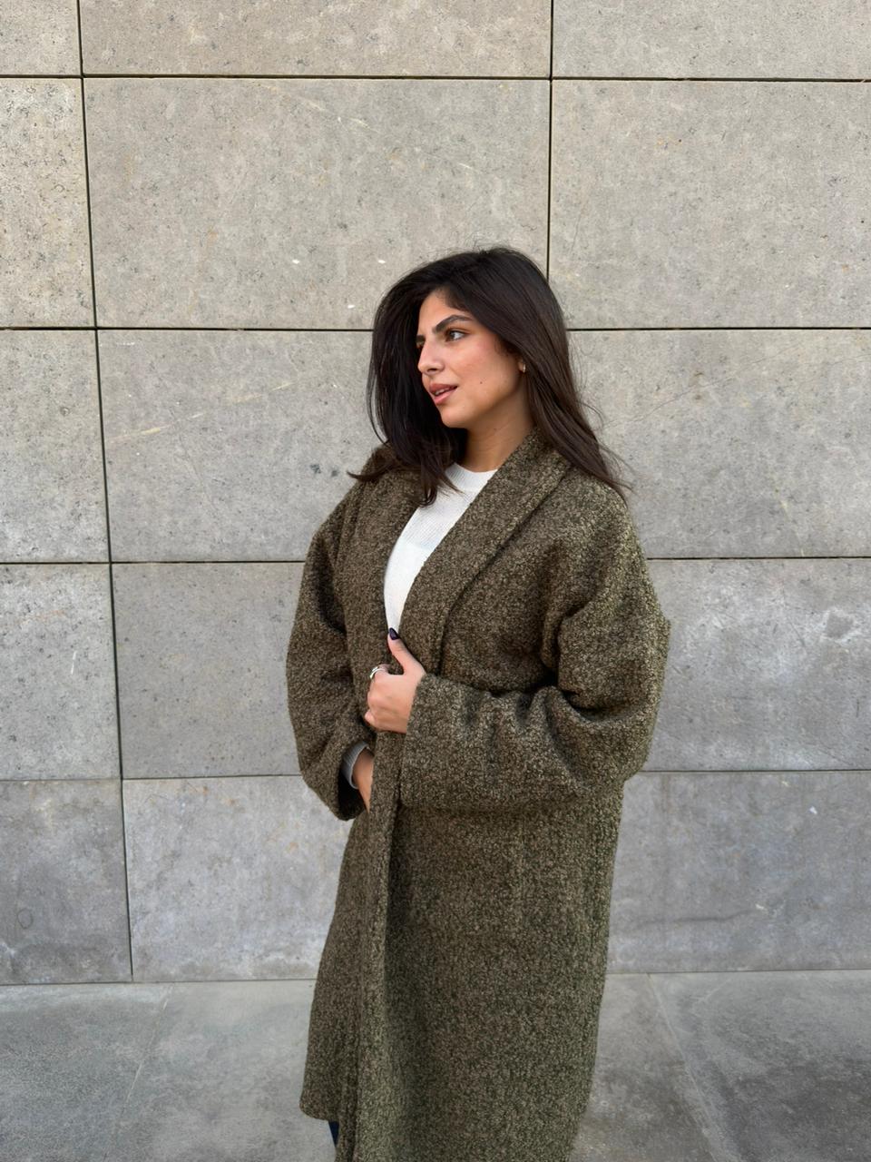Cozy teddy coat olive