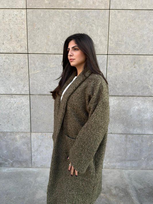 Cozy teddy coat olive