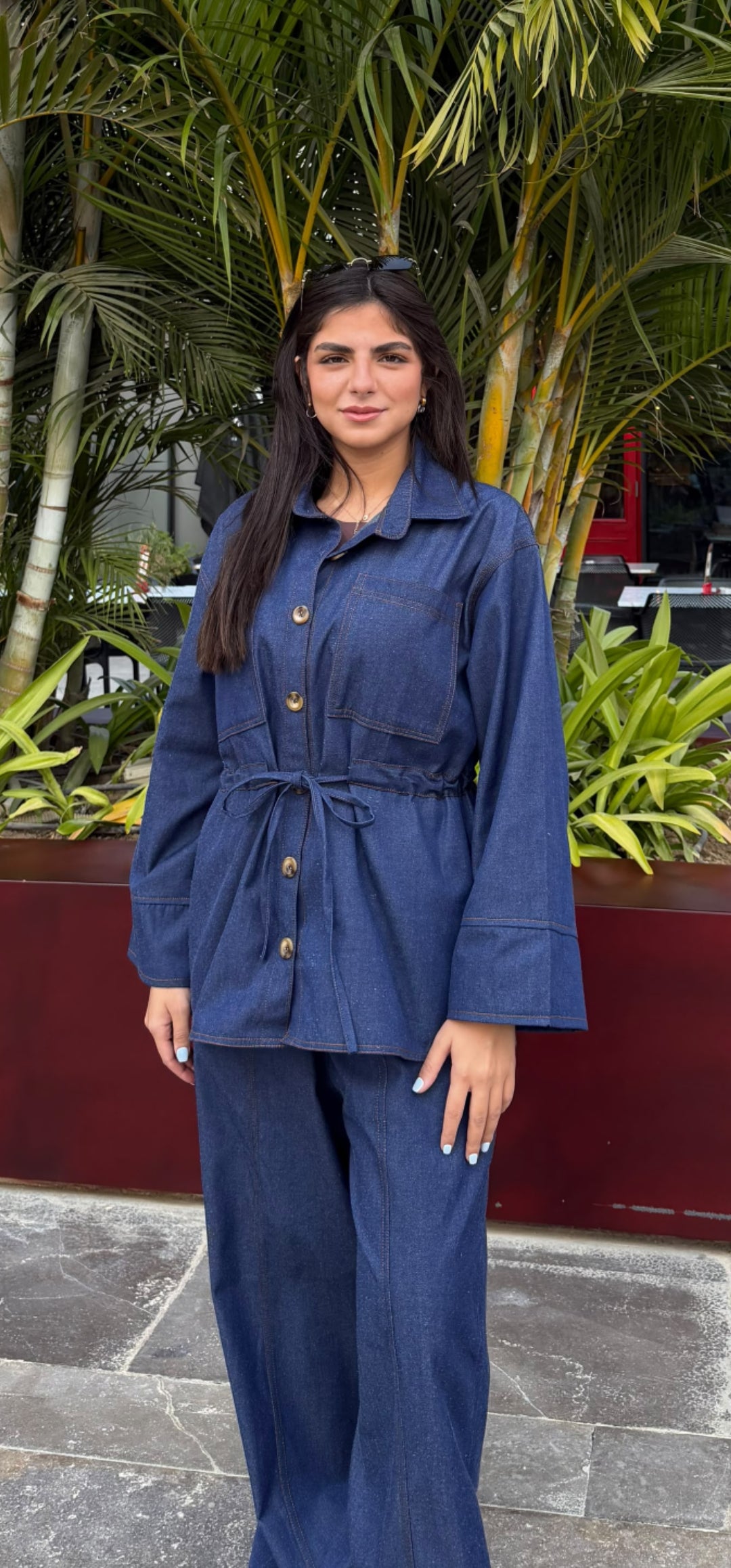 The Indigo Drawstring Denim Set