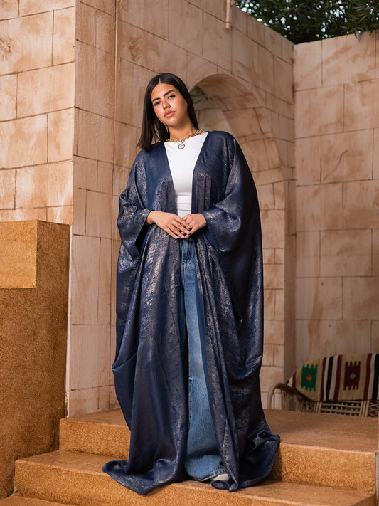 Navy blue open abaya