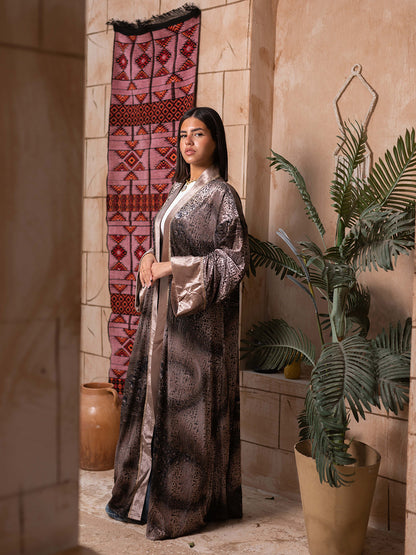 Velvet kaftan in brown
