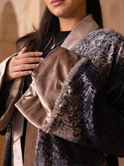 Velvet kaftan in black