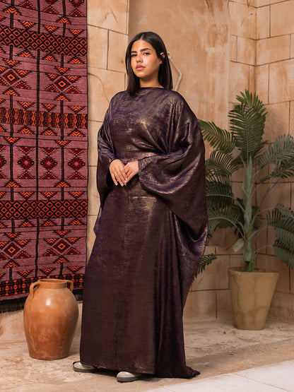 Purple metallic abaya