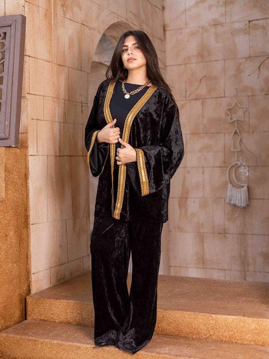 Black golden velvet Ramadan set