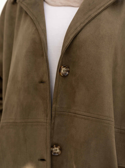Olive vintage suede coat