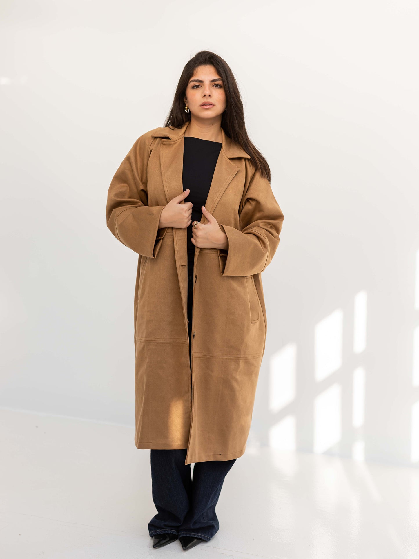 Camel vintage suede coat