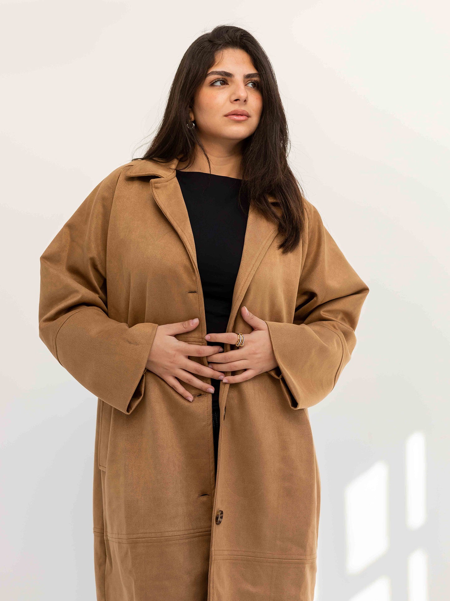 Camel vintage suede coat