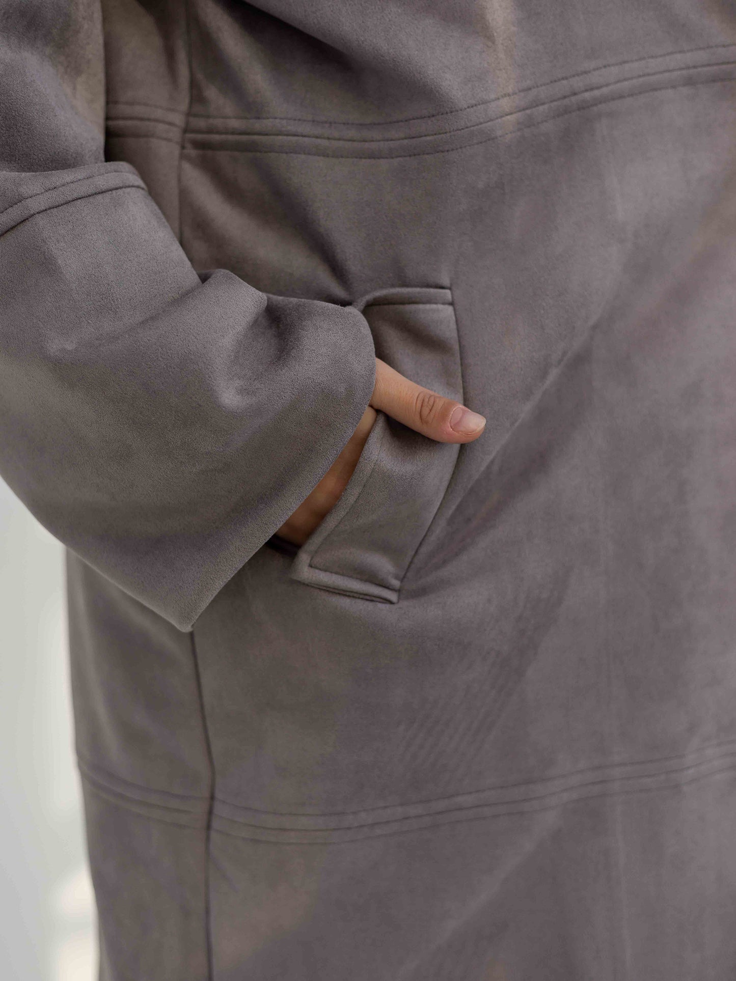 Gray vintage suede coat