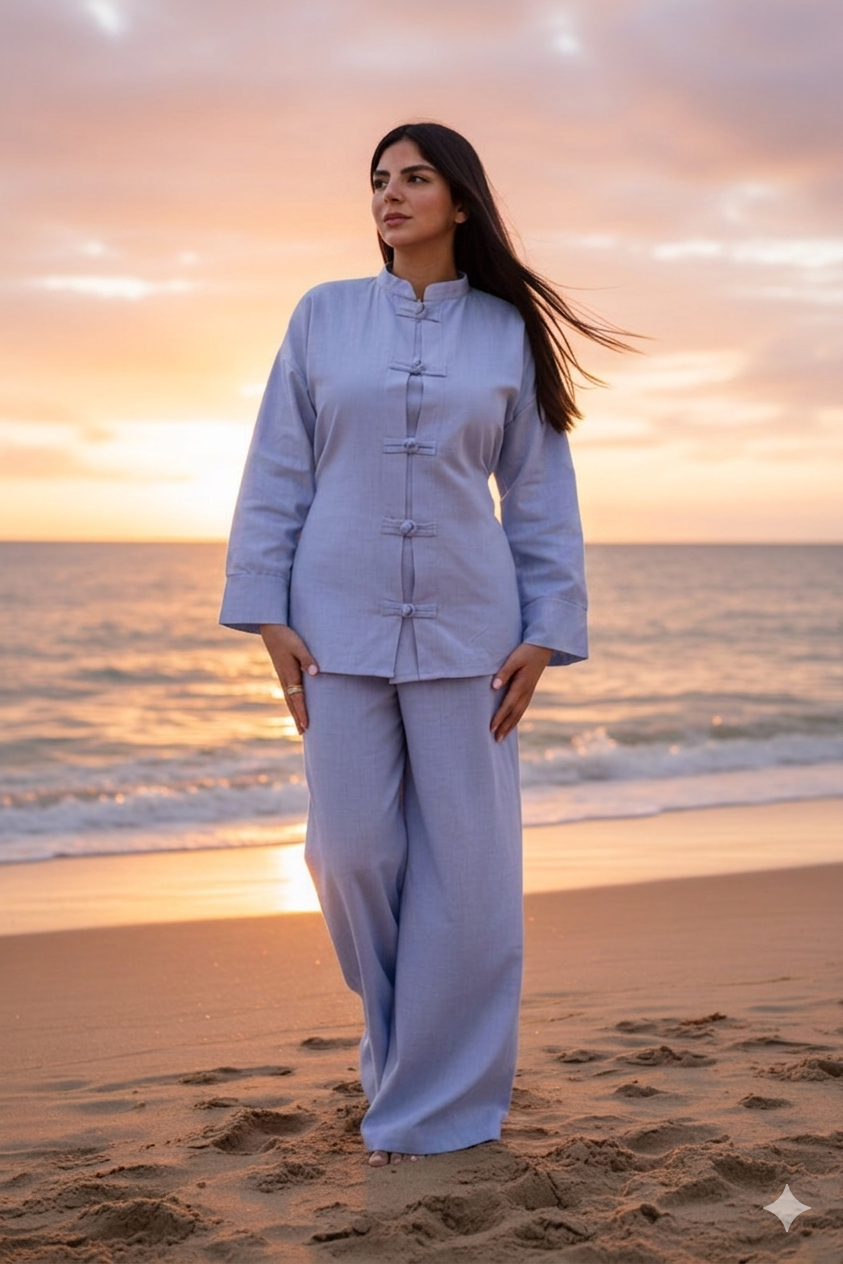 The Zen Linen Set in blue
