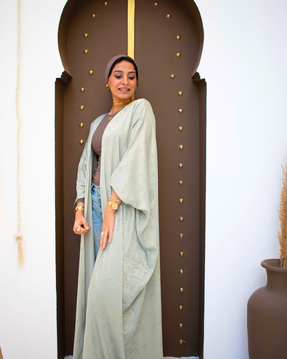 Ment metallic open abaya