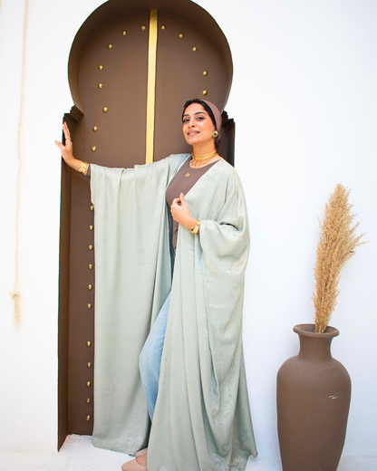 Ment metallic open abaya