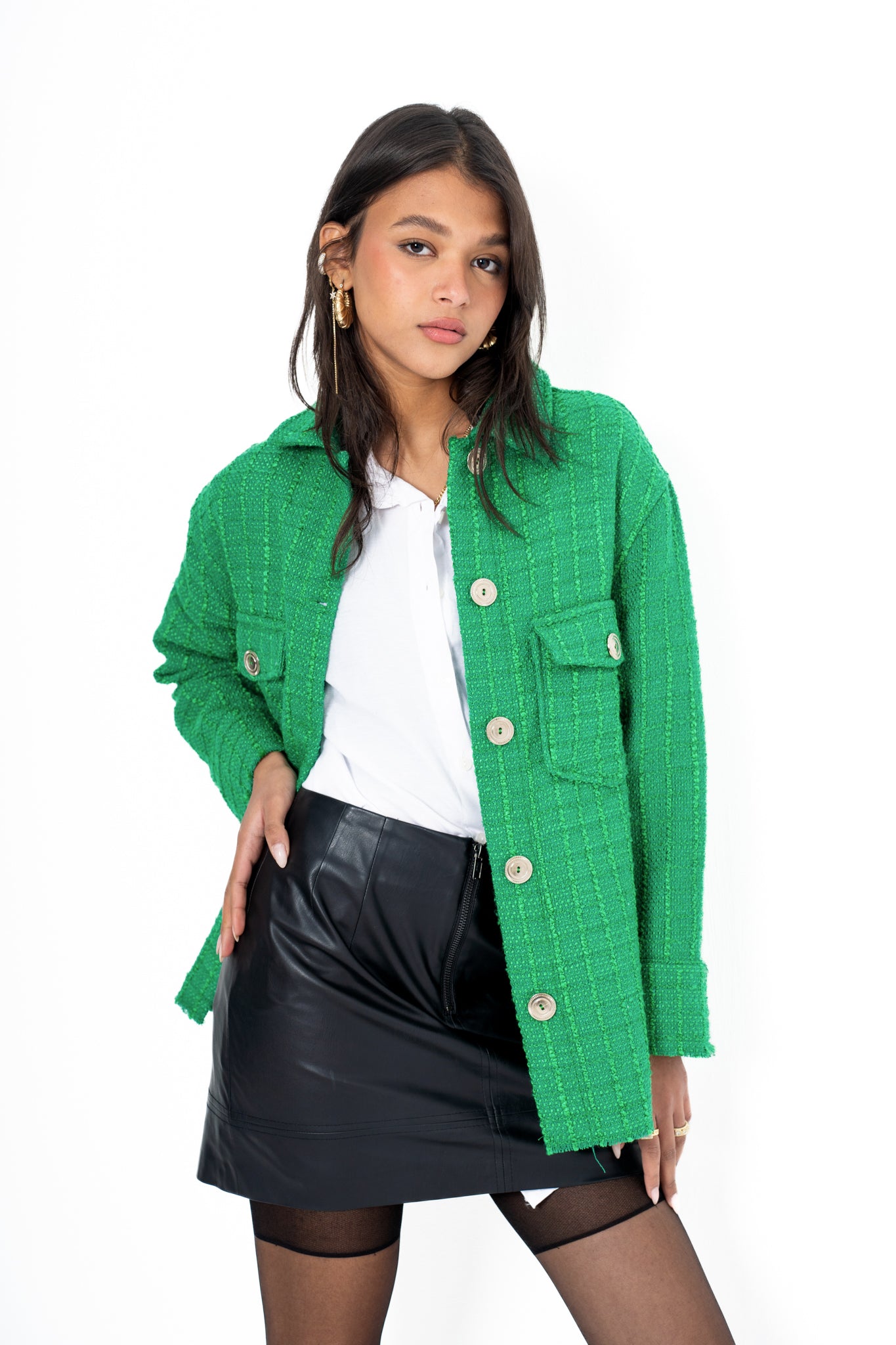 Green tweed jacket
