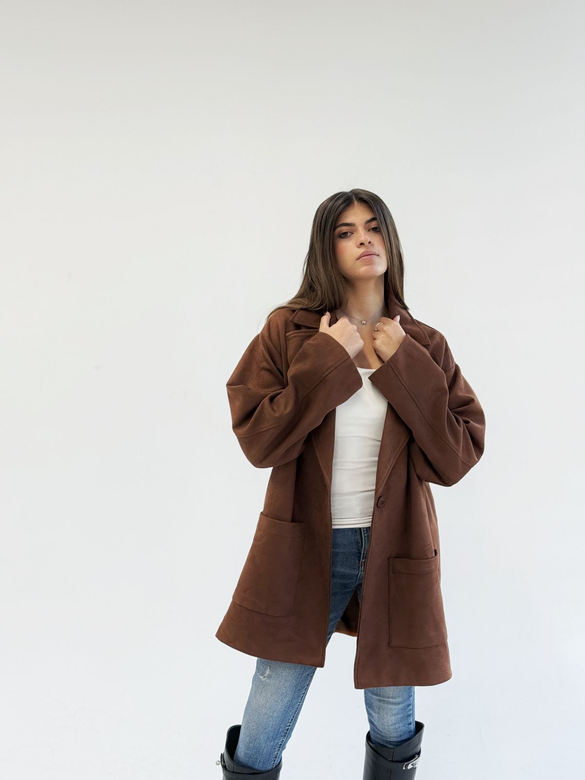 Oversize Brown suede jacket