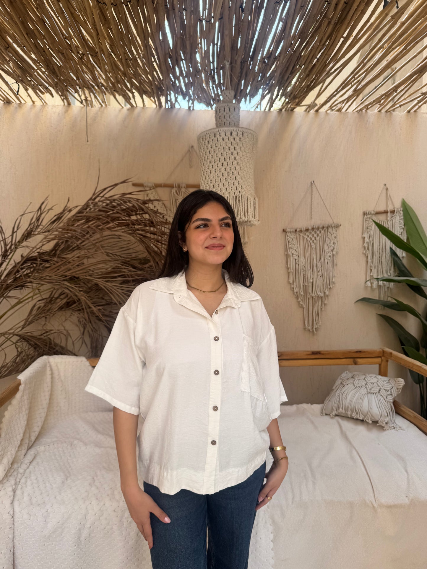 Half sleeve chimes white and green