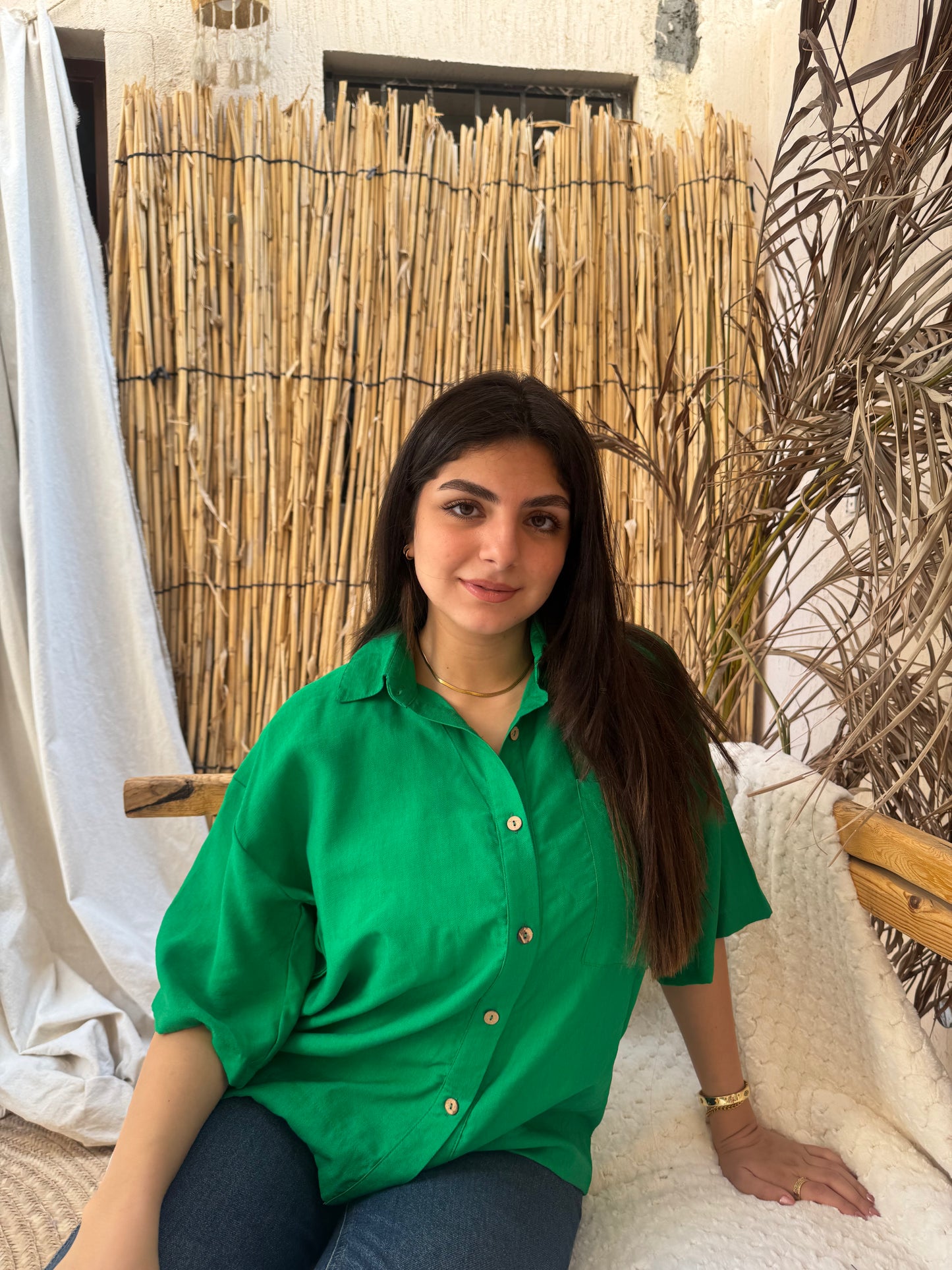 Half sleeve chimes white and green