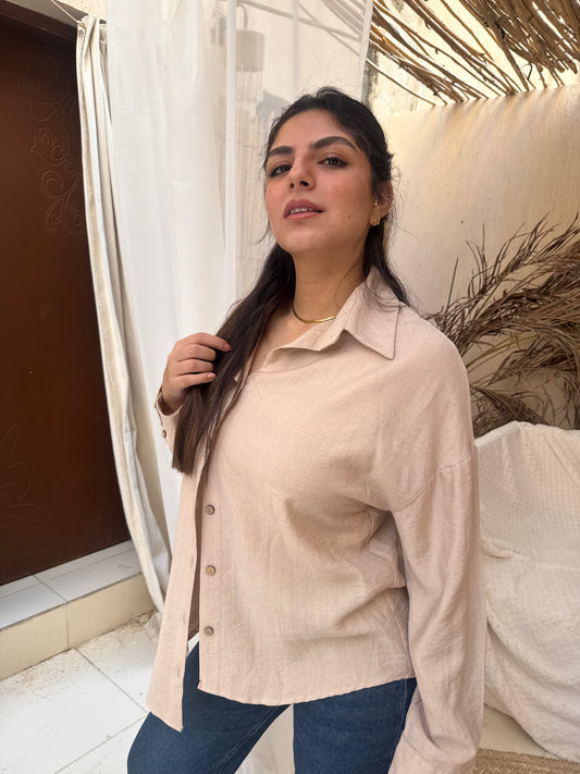 Beige long sleeves Chemise