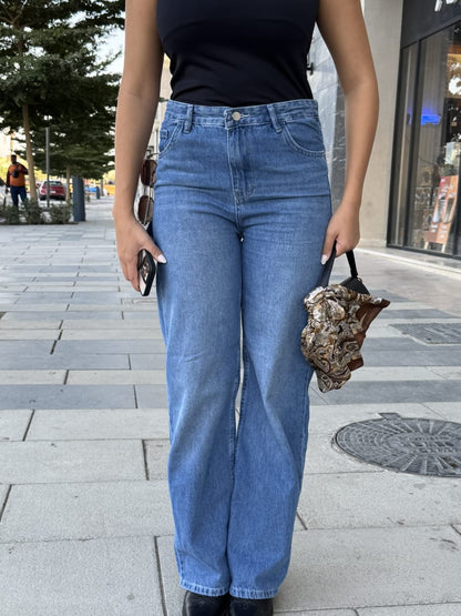 Straight light denim jeans