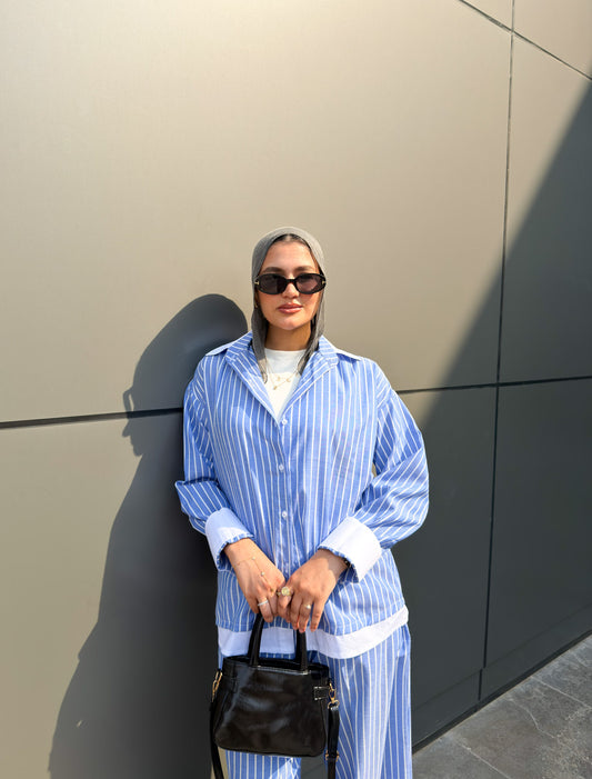 The riviera blue poplin set