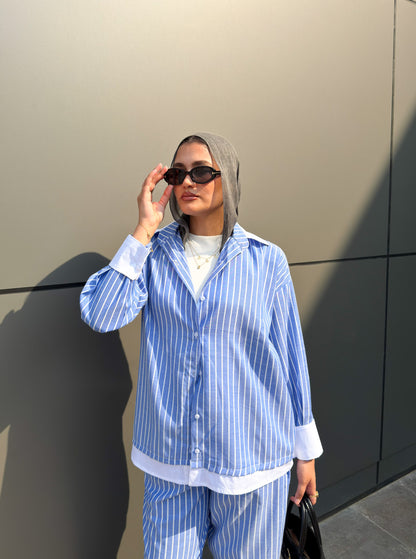 The riviera blue poplin set